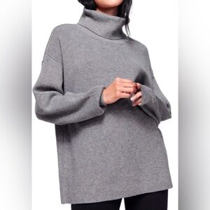 Free People softly structured tunic in heather gray